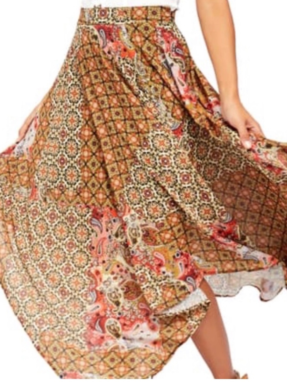 Free People Stay Awhile Mosaic Maxi Skirt